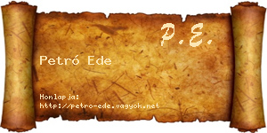 Petró Ede névjegykártya