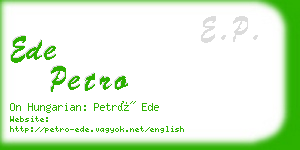 ede petro business card